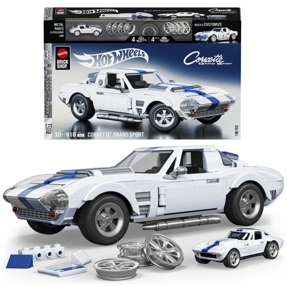 Mattel Brick Shop Hot Wheels Elite Series Building Set: Corvette, Includes 1